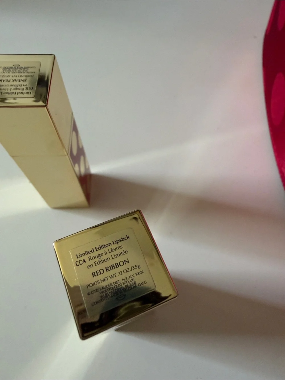 Estee Lauder Hot Pink Polka Dot 2 Lipstick & 1 Gloss and 1 blush stick travelSet
